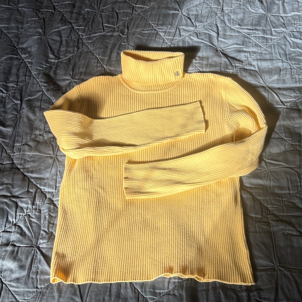 Ralph Lauren Sunny Yellow Turtleneck Sweater EUC